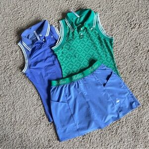 🔴 FINAL SALE Fabletics Set of 3 Skirt and Two Sleeveless Tops Polos, Size S